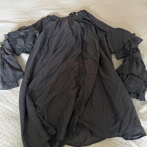 ASOS Charcoal Ruffle Sleeve Dress